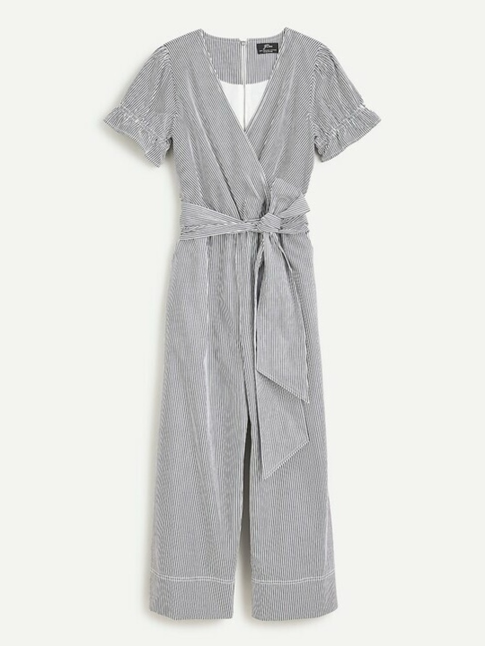 J.Crew Ruffle Stretch Cotton Poplin Jumpsuit